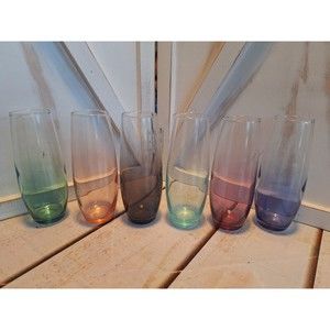 Libbey Serendippity 9.7oz. Highball 6 Pc. Set Champagne Glasses New In Box Ombre